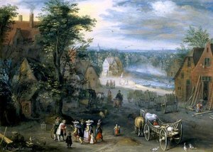 A Village Scene — Jan The Younger Brueghel