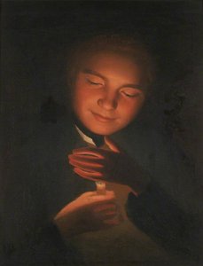 The Artist's Brother James, Holding A Candle — George Romney, Romanticism