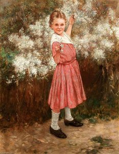 Girl picking Flower