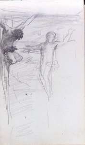 Two Figures On Crucifixes — John La Farge