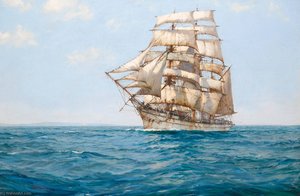 The Cold White Barque — Montague Dawson