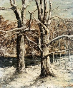 Woods In The Snow — Gustave Courbet, Realism