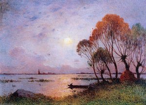Sunset On The Grande Briere — Ferdinand Du Puigaudeau