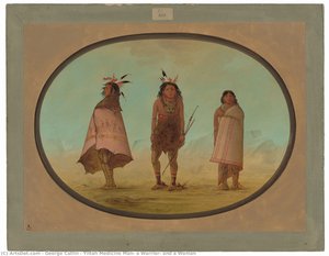 Yntah Medicine Man, A Warrior, And A Woman — George Catlin