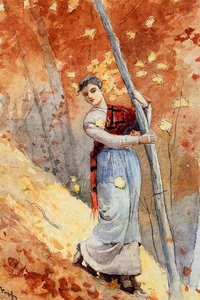 In Autumn Woods — Winslow Homer, American Realism