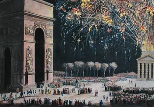 View Of The Arc De Triomphe With Fireworks — Philibert Louis Debucourt