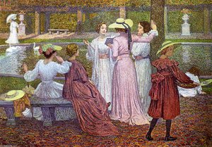 A Reading In The Garden — Theo Van Rysselberghe