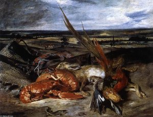 Still-life With Lobster — Eugène Delacroix