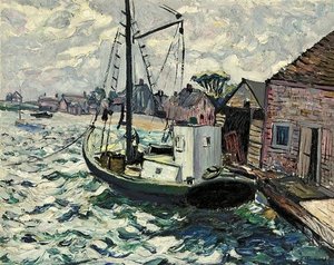Fish House And Boats — Richard Hayley Lever