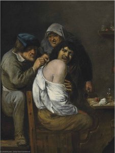 An Interior With A Doctor Treating A Patient — Josse Van Craesbeeck