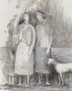 Figures In Street — Henry Moore
