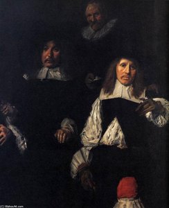 Regents Of The Old Men's Almshouse (detail) — Frans Hals I, Dutch Golden Age Painting