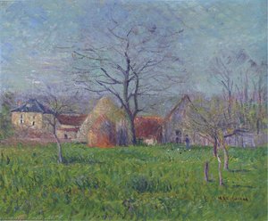 Prairie By The Village — Gustave Loiseau