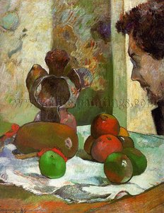 Still Life With Profile Of Laval, Oil On Canva — Eugène Henri Paul Gauguin, Post-impressionism