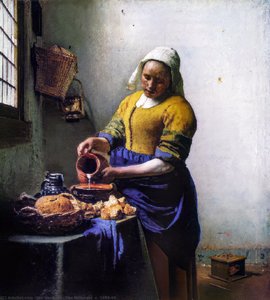 The Milkmaid [c. 1658-60] — Johannes Vermeer, Baroque