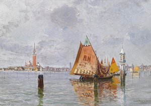 Fischerboote In Der Lagune Von Venedig — Carlo Brancaccio