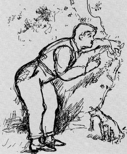 Diaghilev Pruning A Rose Bush In Ouchy — Mikhail Fiodorovich Larionov
