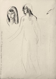 Two Girls. Sketch — Hryhorii Havrylenko