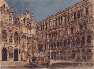 The Courtyard Of The Doge's Palace In Venice — Rudolf Von Alt