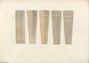 Studies Of Five Coffin Lids - — John Sell Cotman