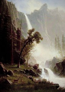 Bridal Veil Falls, Yosemite — Albert Bierstadt