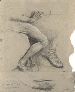 Study Of The Lower Arm And Right Leg Of A Seated Man — Jean-louis Ernest Meissonier