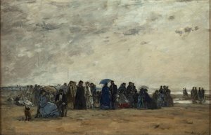 Beach Scene At Low Tide — Eugène Louis Boudin, Impressionism