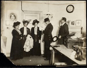 The Arrest Of Flora Drummond, Emmeline And Christabel Pankhurst\n\nphotograph — London News Agency Photos, Ltd