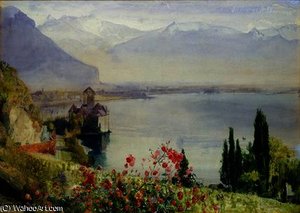 The Castle At Chillon — John William Inchbold