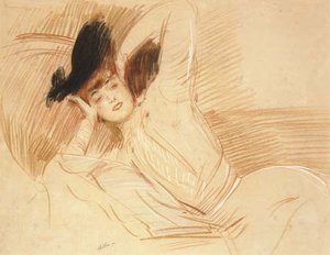 Young Woman Lying — Paul César Helleu
