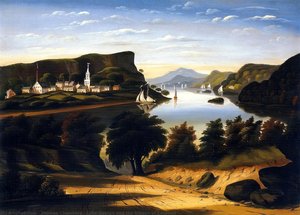 Lake George And The Village Of Caldwell — Thomas Chambers, American Folk Art