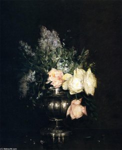 Roses And Lilacs — Julian Alden Weir