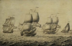 A Fleet Of Whalers — Adriaen Van Salm