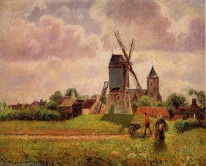 The Knocke Windmill, Belgium — Camille Pissarro, Impressionist Landscape