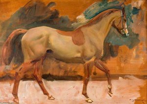 Study Of 'rufus', A Chestnut Horse — Sir Alfred James Munnings, Impressionism