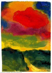 Green Landscape With Red Colud — Emile Nolde, Expressionism
