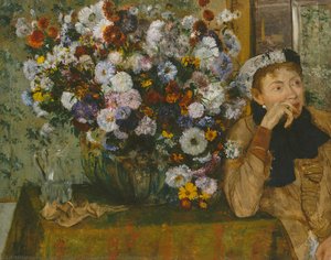 Woman With Chrysanthemums — Edgar Degas