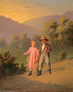 Children Walking Down A Path — Johann Mongles Culverhouse