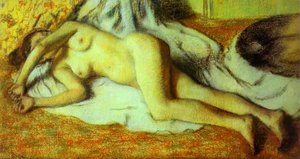 Bather Streched Out On The Floor — Edgar Degas, Impressionism