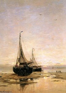 Pinks On The Beach Sun — Hendrik Willem Mesdag