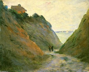 The Sunken Road In The Cliff At Varangeville — Claude Monet, Impressionism