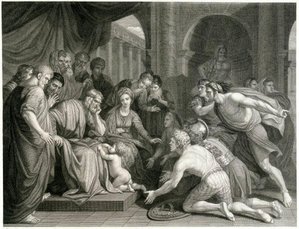 Pyrrhus. When A Child Is Brought Before Glaucias — Benjamin West