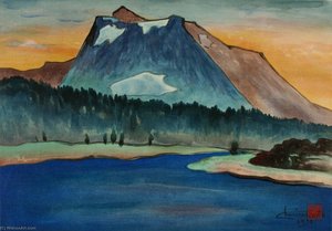 Sundown At Tioga, Tioga Peak — Chiura Obata
