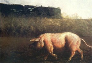 Pig And Train — Jamie Wyeth