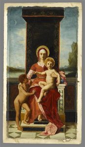 La Vierge Trônant Avec L'enfant Jésus Et Saint Jean Baptiste — Jacques-ferdinand Humbert