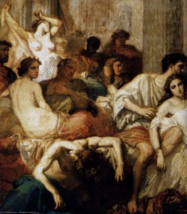 Romans Of The Decadence (detail) — Thomas Couture, Romantic Realism