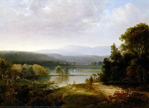River View with Hunters and Dogs