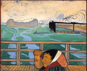 Deux Femmes Sur La Passerelle D'asnières — Émile Bernard