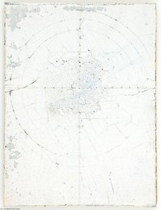Untitled (white Cracked Paint Over Clock Image) — Joseph Cornell