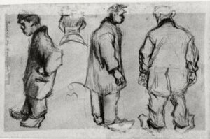 Studies Of Three Peasants And A Head — Vincent Willem Van Gogh